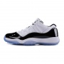 乔丹 11代 Low Concord 漆皮白黑 透明冰蓝鞋底...